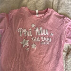 Phi Mu Bid Day 2020 Pink Graphic Tee